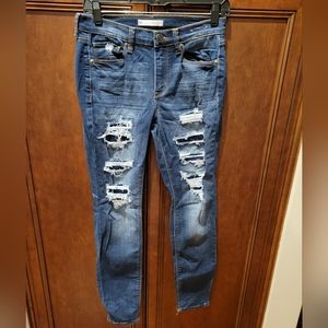 Kohls SO Low Rise FLx Stretch Skinny Distressed Jeans size 5